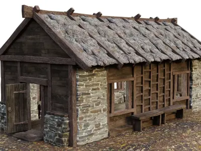 Medieval House 10 PBR 4K GameReady Low-poly 3D model