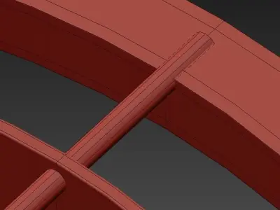 Wide Plated Gold Mini Pendant 3D model