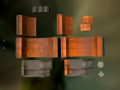 skateboarding park  Low-poly 3D model