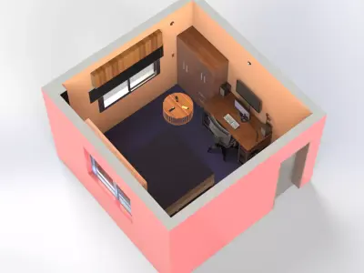 Room with fixtures 3D model