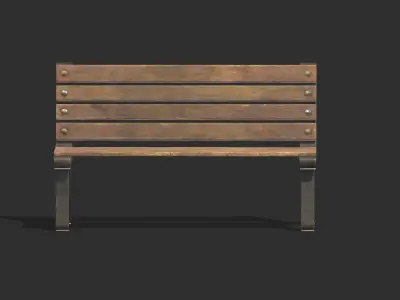 Bench 04 Low Poly PBR Realistic Low-poly 3D model