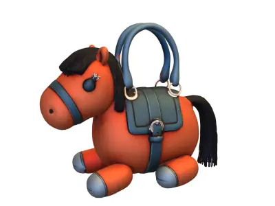Bags horses and easter Low-poly 3D model