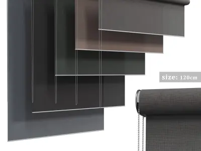 Roller Blinds 11 Low-poly 3D model