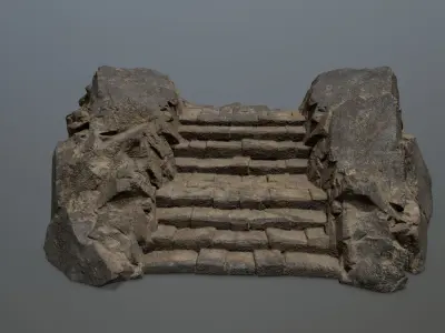 Rock  Gate Low-poly 3D model 6