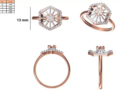 Ladies-Elegant Stone Rings For Womens 3 3D print model