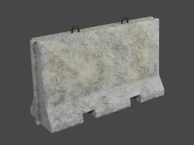 Cracked Concrete Barricade Free low-poly 3D model