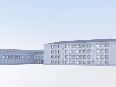 school Low-poly 3D model