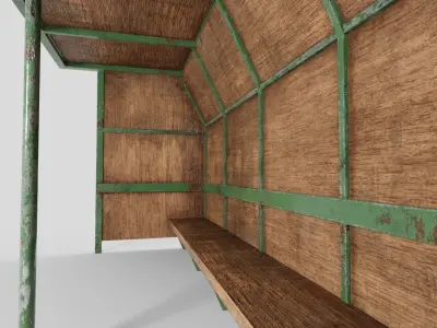 Bus Stop Low-poly 3D model