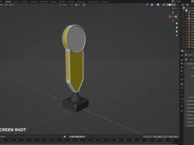 Traffic Island Bollard - Retroflective SR Low-poly 3D model