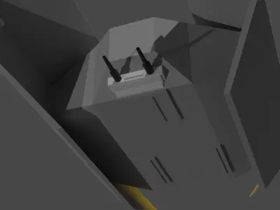 Low Poly Sci fi Fighter Base Concept Low-poly 3D model