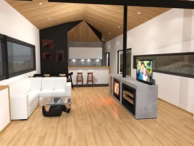 Modern designed house K90 Low-poly 3D model