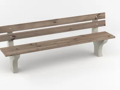 Park bench Low-poly 3D model shop