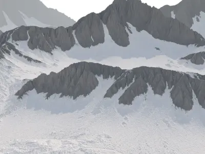 Snowy Mountain Low-poly 3D model