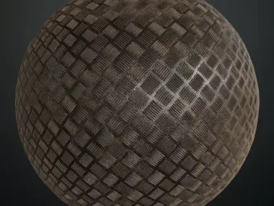 Industrial Worn Tread Plate Metal PBR Seamless Texture