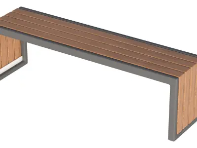 City Bench 07 Low-poly 3D model