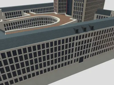 Tower 185 Skyscraper Low Poly PBR Realistic 8K Textures Low-poly 3D model