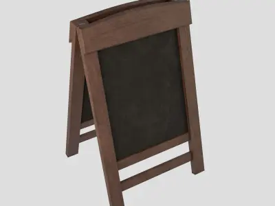 Menu Board Stand 01B Low-poly 3D model
