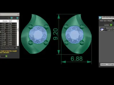 Solitaire Super Light Weight Stud Earring 3D print model