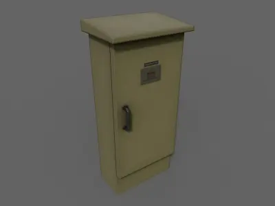 PBR Electric Box Brown V5 Low-poly 3D model