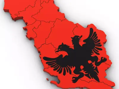 3d Political Map of Albania 3D model