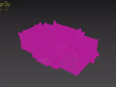 Chinese courtyard pavilion  quadrangle dwelling 3D model