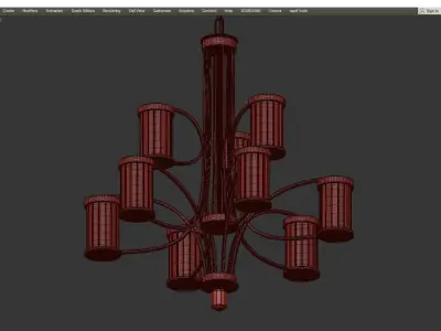 Nora 9 Light Chandelier Low-poly 3D model