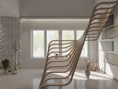 PARAMETRIC STAIRCASE-1 Low-poly 3D model