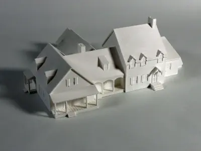 Colonial Revival Farm House 3D print model