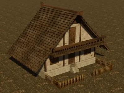 Medieval house six 10 Low-poly 3D model
