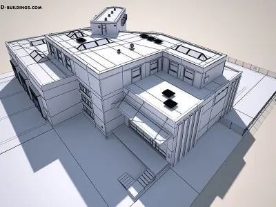 Cargo Buildings BUNDLE Low-poly 3D model