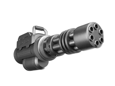 Sci-fi gatling gun Low-poly 3D model