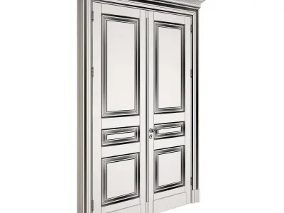 Classic double door with patina 3D model