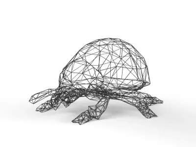 Ladybird Wireframe Low-poly 3D model