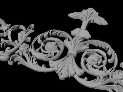 Central decor ornament for furniture 3D model