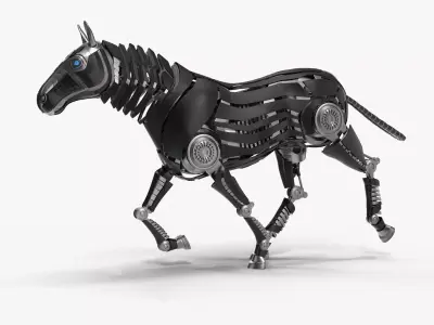 Robot horse runs 3D model