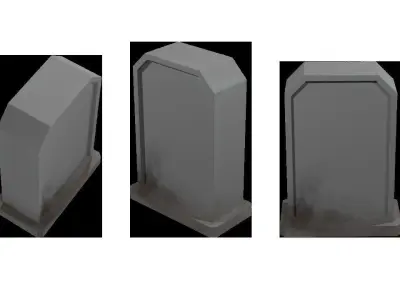 Tombstone - 5 Set gravestone Low-poly 3D model