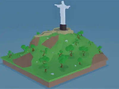 Christ Redeemer Low-poly 3D model