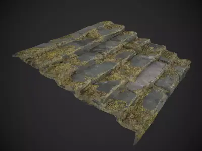 Ruined Stairs Low-poly 3D model