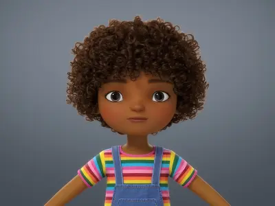  Cartoon Black Girl Rigged 