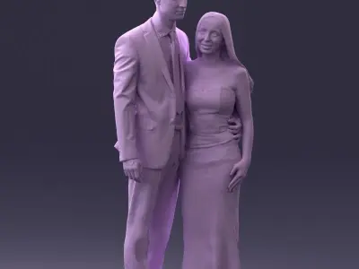 000042 Couple in evening clothes 1224 3D model