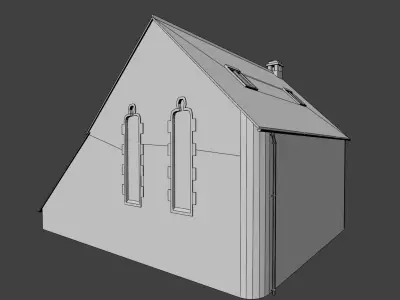 Uk British church Chapel Low-poly 3D model