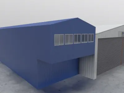 LQSA Hangar 2 Low-poly 3D model