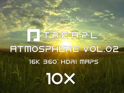 10X HDRI SKIES TREAPL ATMOSPHERE VOL02 - BUNDLE - 360 SKY Texture