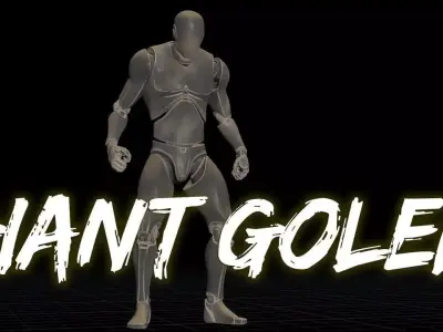Giant Golem Animation Low-poly 3D model
