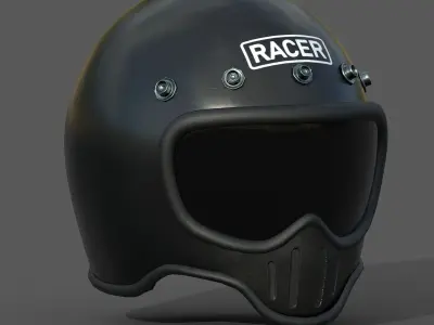 Helmet scifi military combat 3d model low poly human generic  Low-poly 3D model