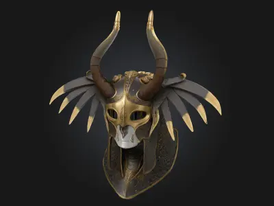 The Horned Sentinel  Silent Watcher of War and Wilderness 3D model