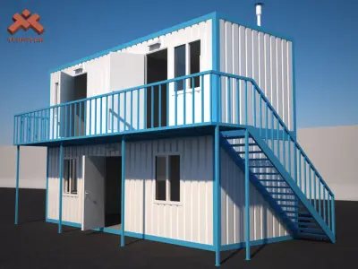 Shipping Container House 2 story 3D model