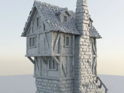 Shady Merchant House Tabletop Terrain 28 mm 3D print model