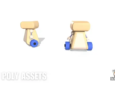 Cartoon Sci-Fi Robot Low-poly 3D model