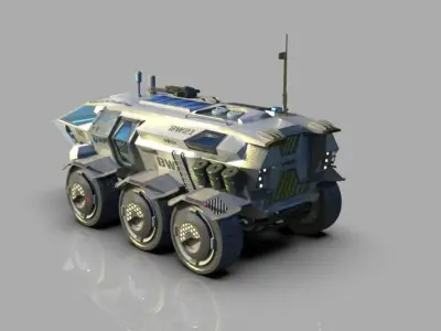 Mars Rover Vehicle BW21 - Concept Design Low-poly 3D model
